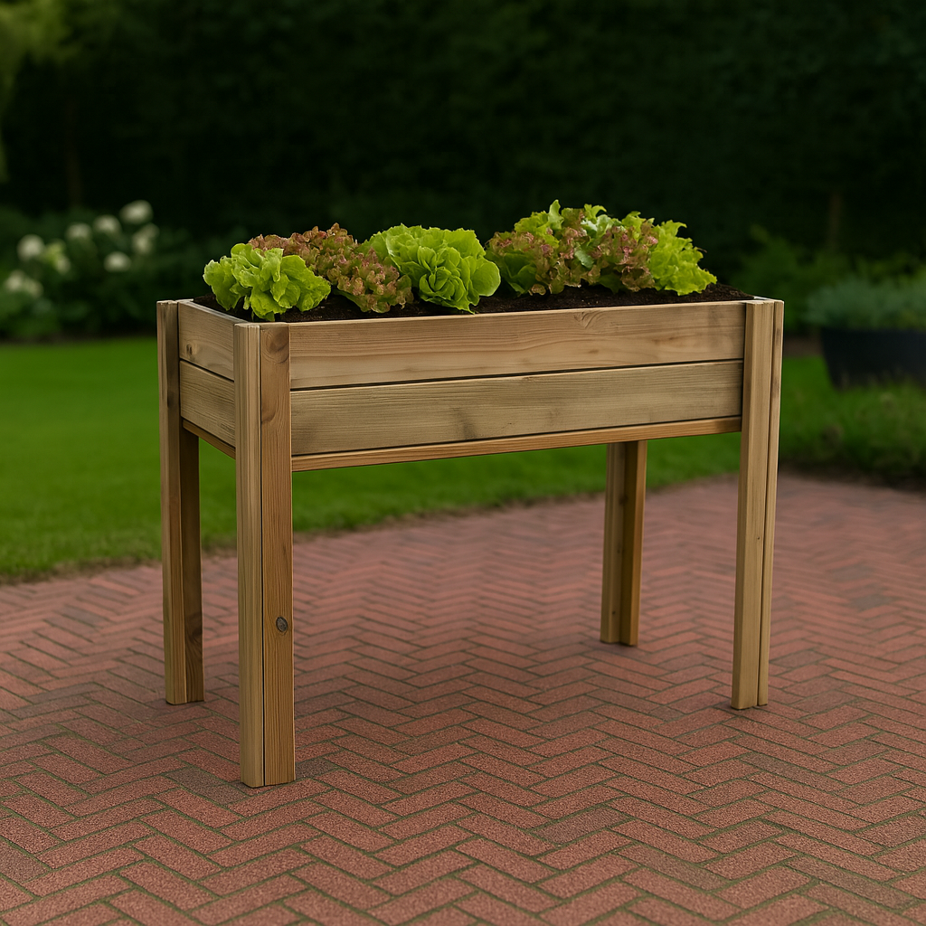 Mesa De Cultivo Nika  Madera Rectangular 100x50x74 Cm - Vidahuerto._1