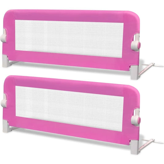 Vidaxl Barandilla De Seguridad Cama De Niño 2 Uds Rosa 102x42 Cm_0