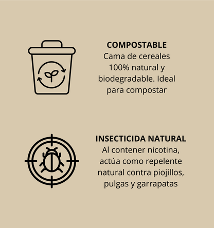 Cama para Aves en Pellet con Tabaco Natural - Antiparasitario, Absorbente y Compostable - 100% Natural - 17kg_4