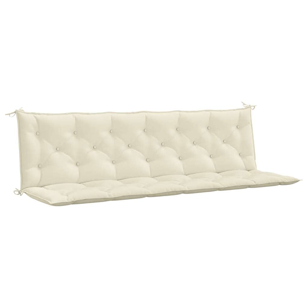 Vidaxl Cojín De Banco Jardín Tela Oxford Blanco Crema 200x(50+50)x7 Cm_0