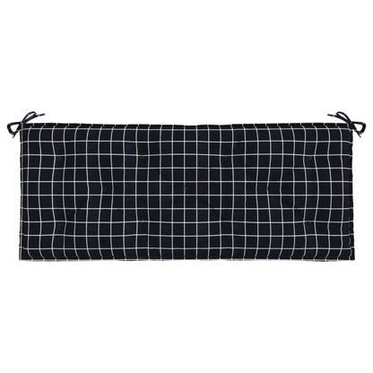 Vidaxl Cojín Para Banco De Jardín Tela A Cuadros Negro 120x50x7 Cm_3