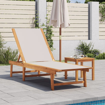 Tumbona De Madera Maciza De Acacia Y Textileno Gris / Vetonek_5
