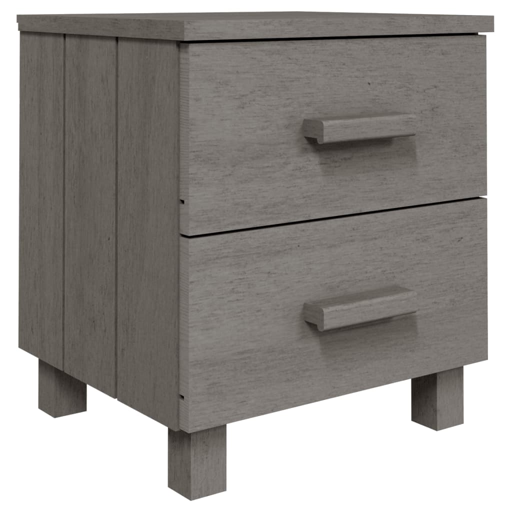Mesitas Noche 2 Uds Hamar Pino Macizo Gris Claro 40x35x44,5 Cm_1