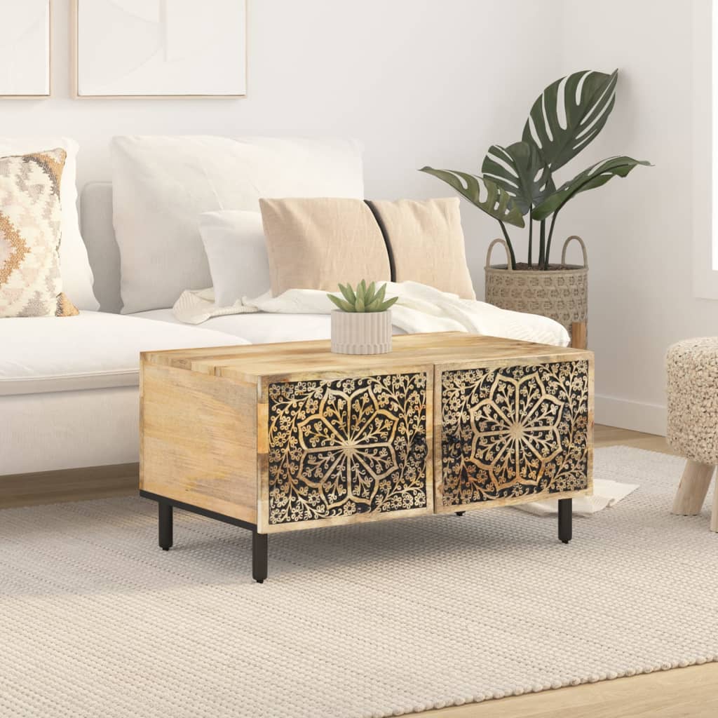 Mesa De Centro De Madera Maciza De Pino 80x50x40 Cm_1