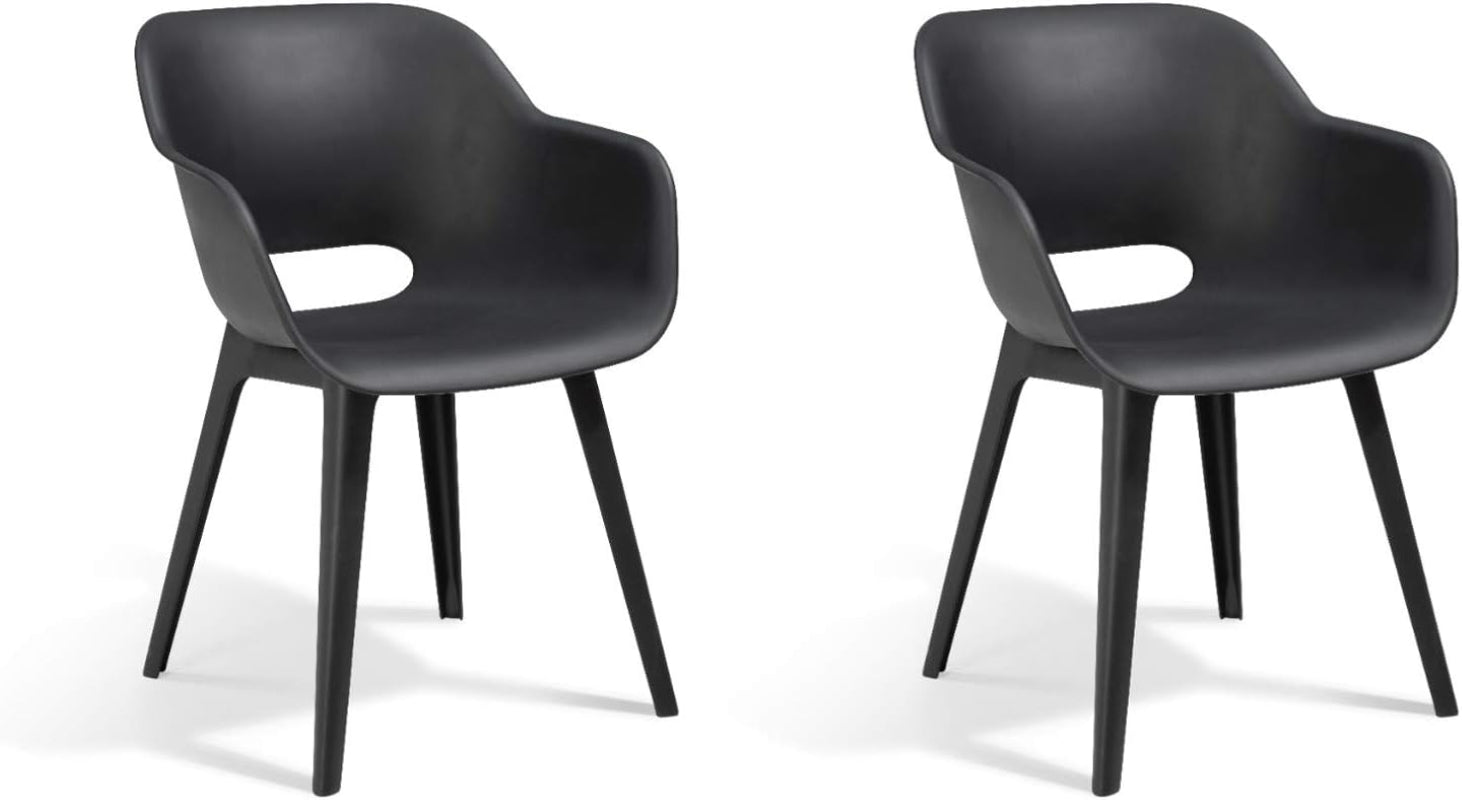Keter, Conjunto Akola Dos Sillas Jardín Grafito, 56.7x55.8x80.1cm,2 Uds_0