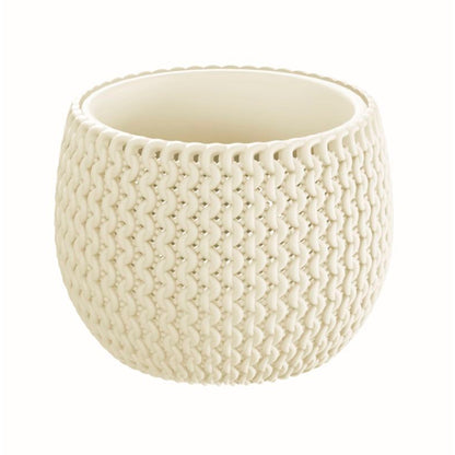 Maceta Redonda Con Deposito Splofy Bowl De Plastico En Color Crema 23,9 (largo) X 23,9 (ancho) X 16,1 (altura) Cm_1