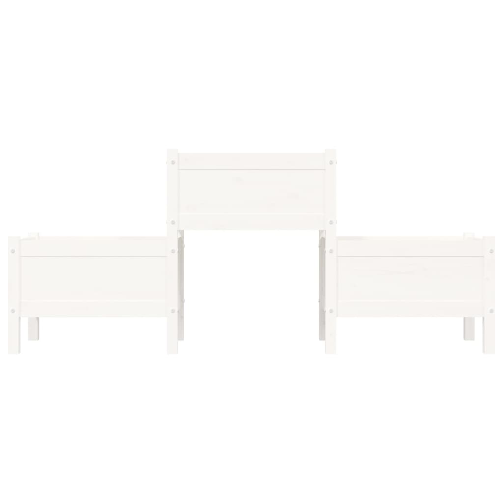 Jardinera De Madera De Pino Maciza Blanca 178,5x44x75 Cm_3