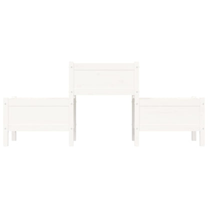 Jardinera De Madera De Pino Maciza Blanca 178,5x44x75 Cm_3