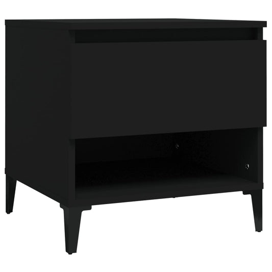 Mesa Auxiliar Madera Contrachapada Negro 50x46x50 Cm_0