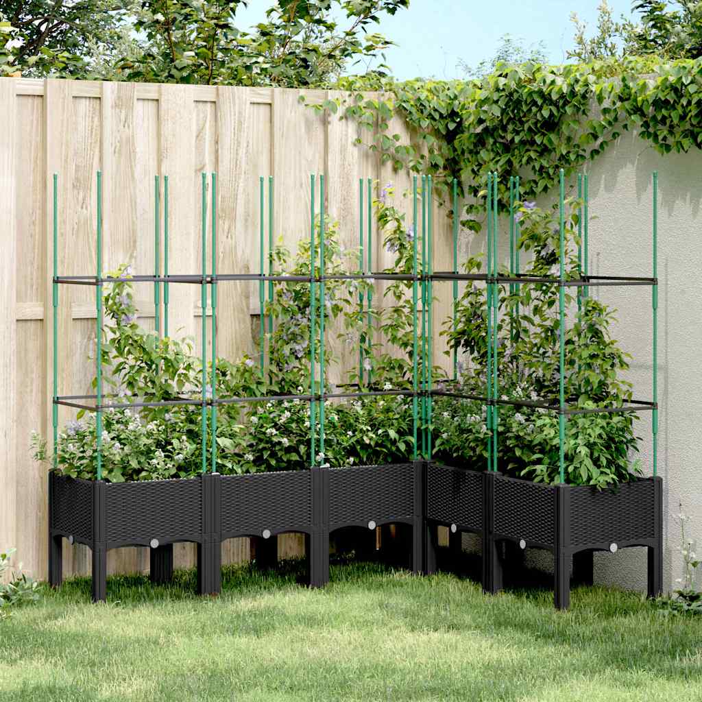 Jardinera Con Enrejado Pp Negro 160x120x142,5 Cm_1
