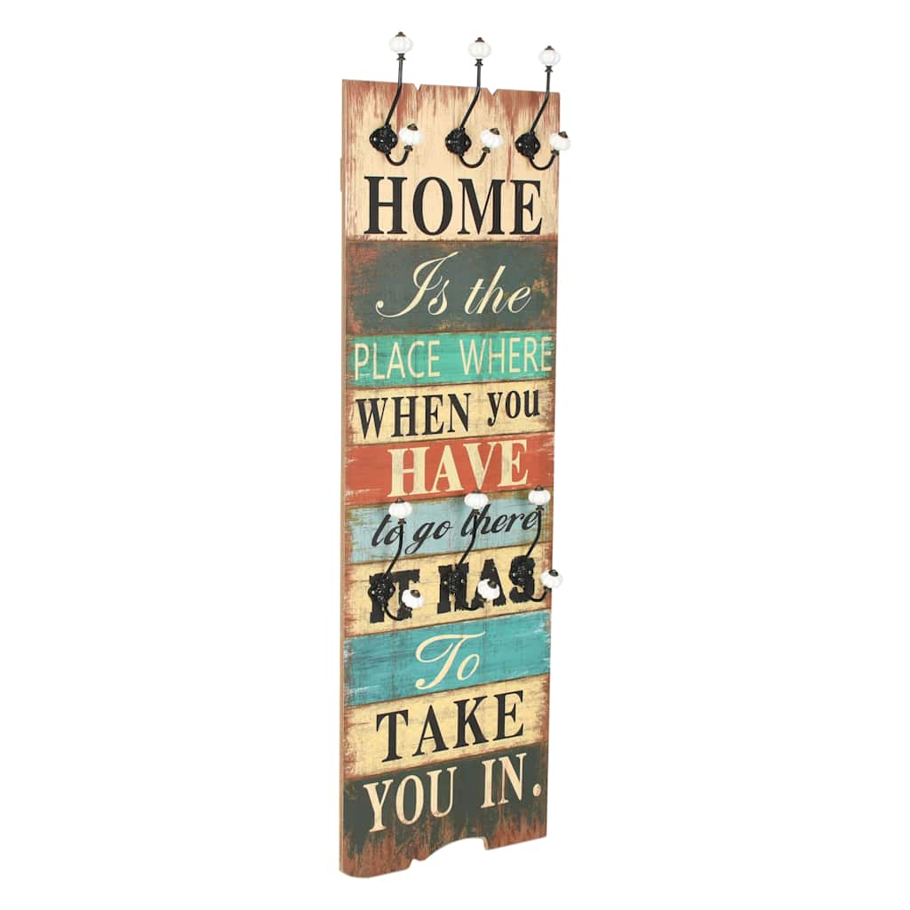 Perchero De Pared Home Is Con 6 Ganchos 120x40 Cm_1