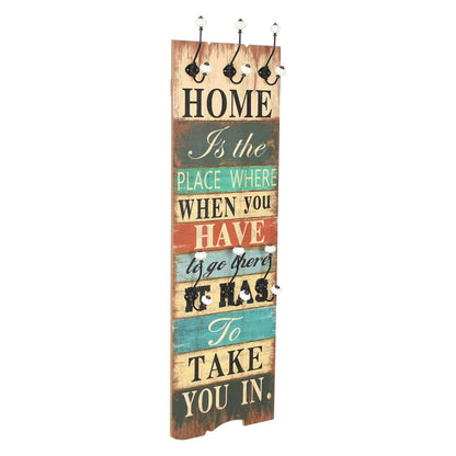 Perchero De Pared Home Is Con 6 Ganchos 120x40 Cm_1
