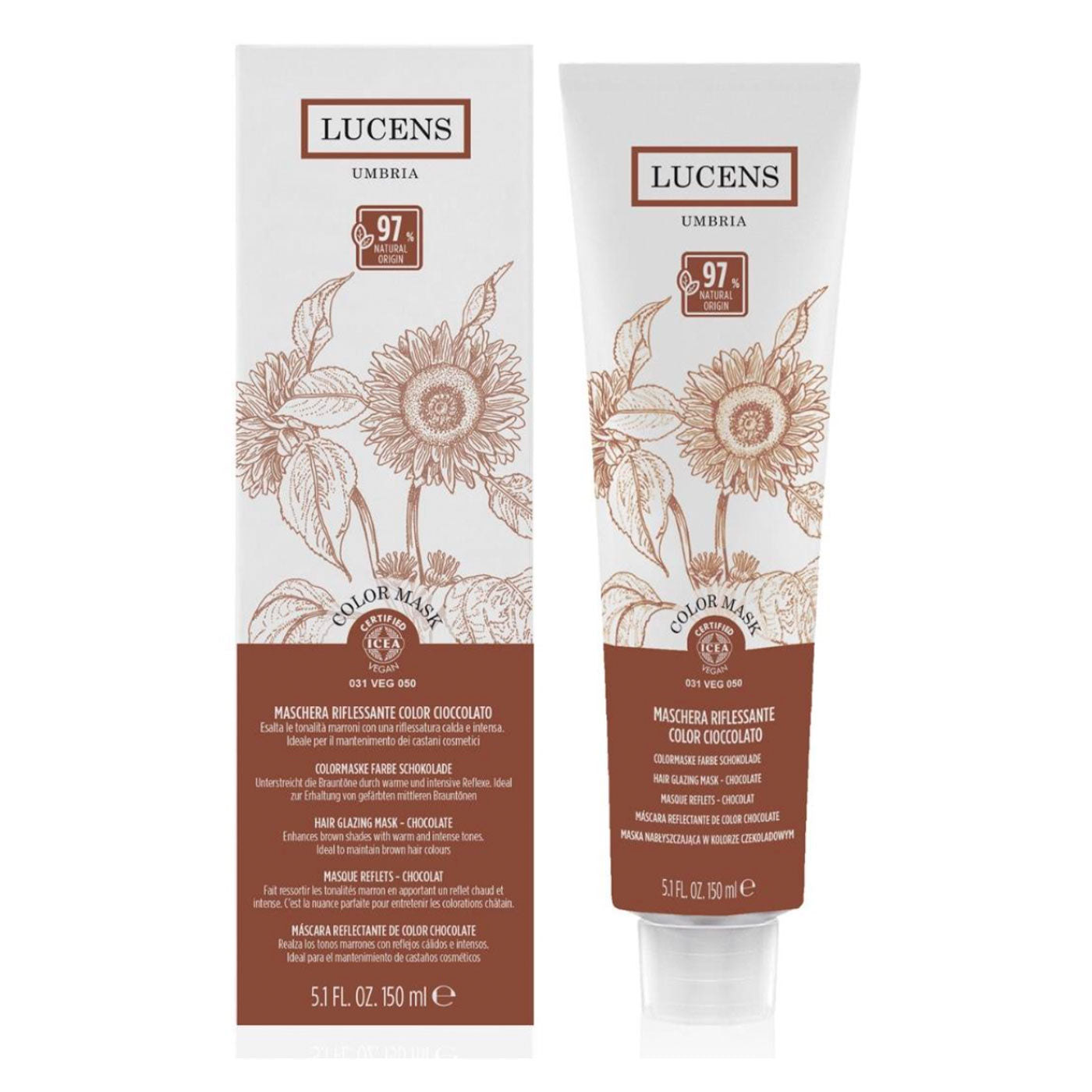 Lucens Umbria - Color Mask Chocolate, mascarilla de color temporal para realzar el tono, 150 ml_0