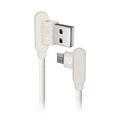 Eco-friendlyCable Micro USB ecológico fabricado en un 35% con materiales biodegradables SBS Blanco