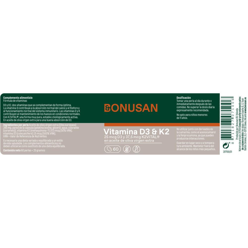 Vitamina D3 & K2 Bonusan
