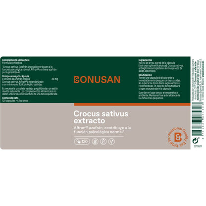 Crocus sativus extracto Bonusan 120 cápsulas