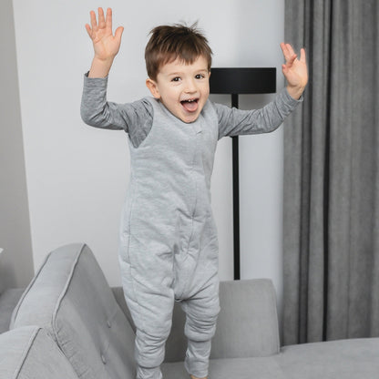 Saco De Dormir Con Pies Reversible T-m Jersey Algodón Melange Light-dark Grey