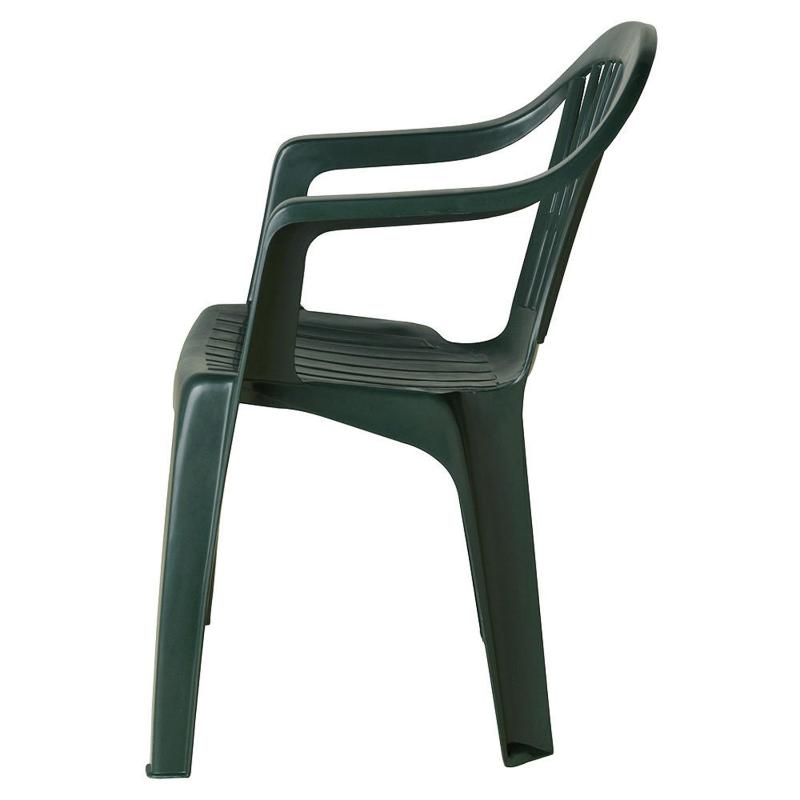 Silla Respaldo Bajo Resina Monobloc, Color Verde, Modelo  Lyra_2