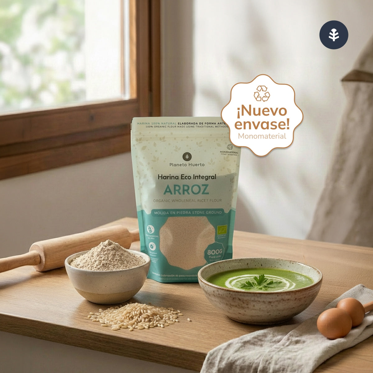 Harina Integral de Arroz Eco Planeta Huerto 800 g