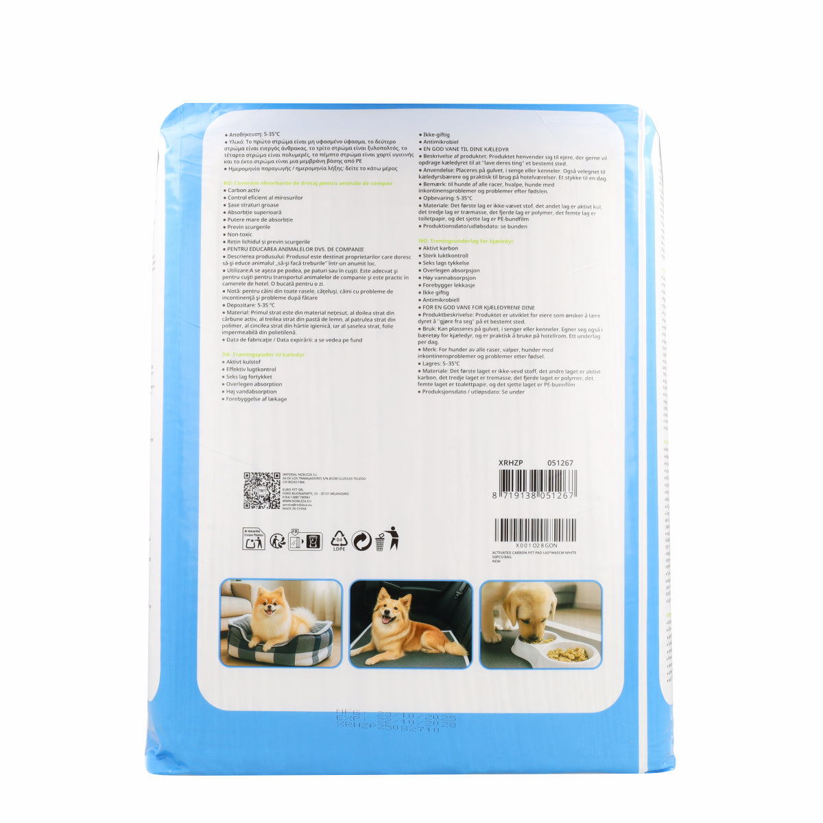 Almohadilla de carbono activado 60 x 60 cm Nobleza 50 ud