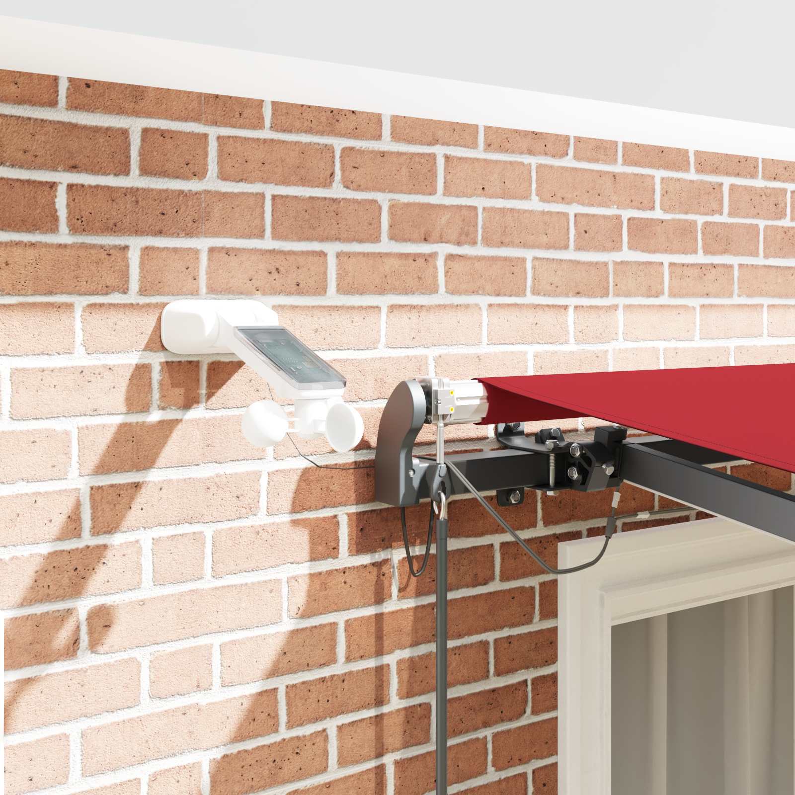 Toldo Retráctil Rojo 300 X 250 Cm Poliéster_3
