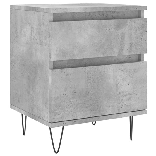 Mesita De Noche Madera De Ingeniería Gris Hormigón 40x35x50 Cm_0