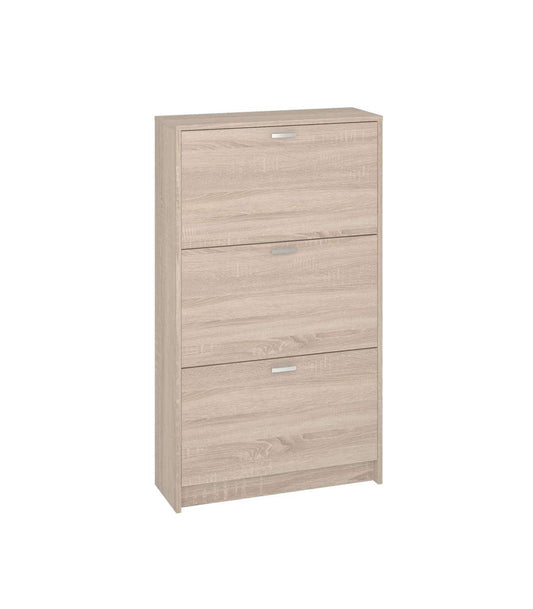 Mueble Zapatero Pili Con 3 Trampones En Roble. 70 Cm(ancho) 120 Cm(altura) 25 Cm(fondo)_0