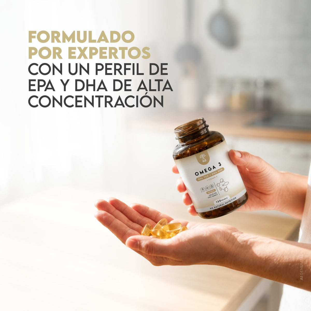 Omega 3 EPA+DHA 60 días Corazón N2 Natural Nutrition 120 cápsulas