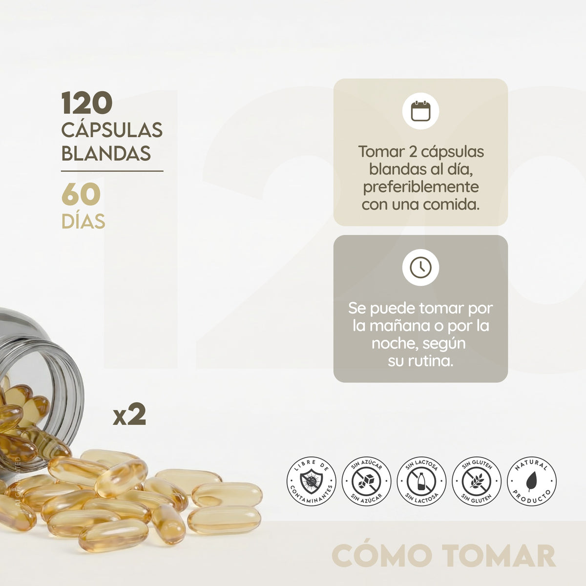 Omega 3 EPA+DHA 60 días Corazón N2 Natural Nutrition 120 cápsulas