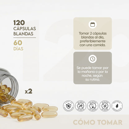 Omega 3 EPA+DHA 60 días Corazón N2 Natural Nutrition 120 cápsulas