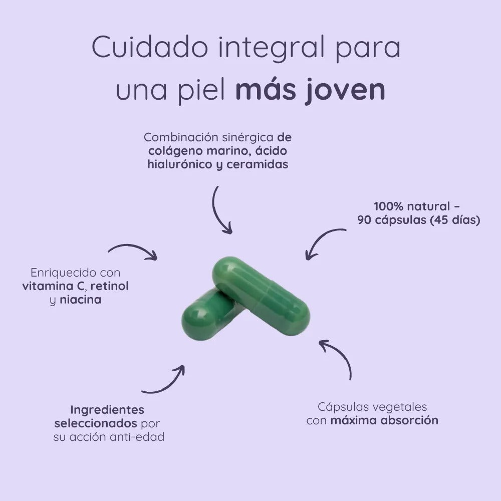 Beauty Collagen + Retinol + Ceramidas 45 días Antiedad N2 Natural Nutrition 90 cápsulas