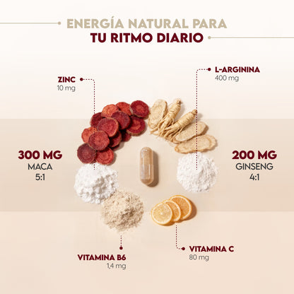 Maca + Ginseng 60 días Vitalidad N2 Natural Nutrition 120 cápsulas