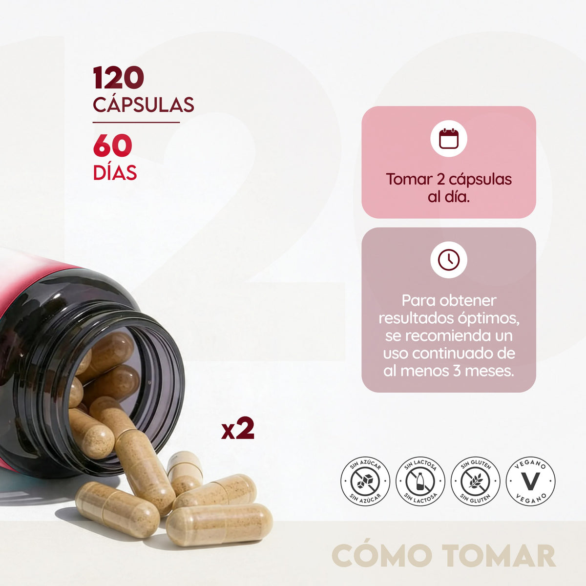 Maca + Ginseng 60 días Vitalidad N2 Natural Nutrition 120 cápsulas