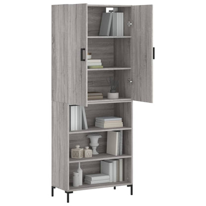 Aparador Alto Madera Contrachapada Gris Sonoma 69,5x34x180 Cm_2