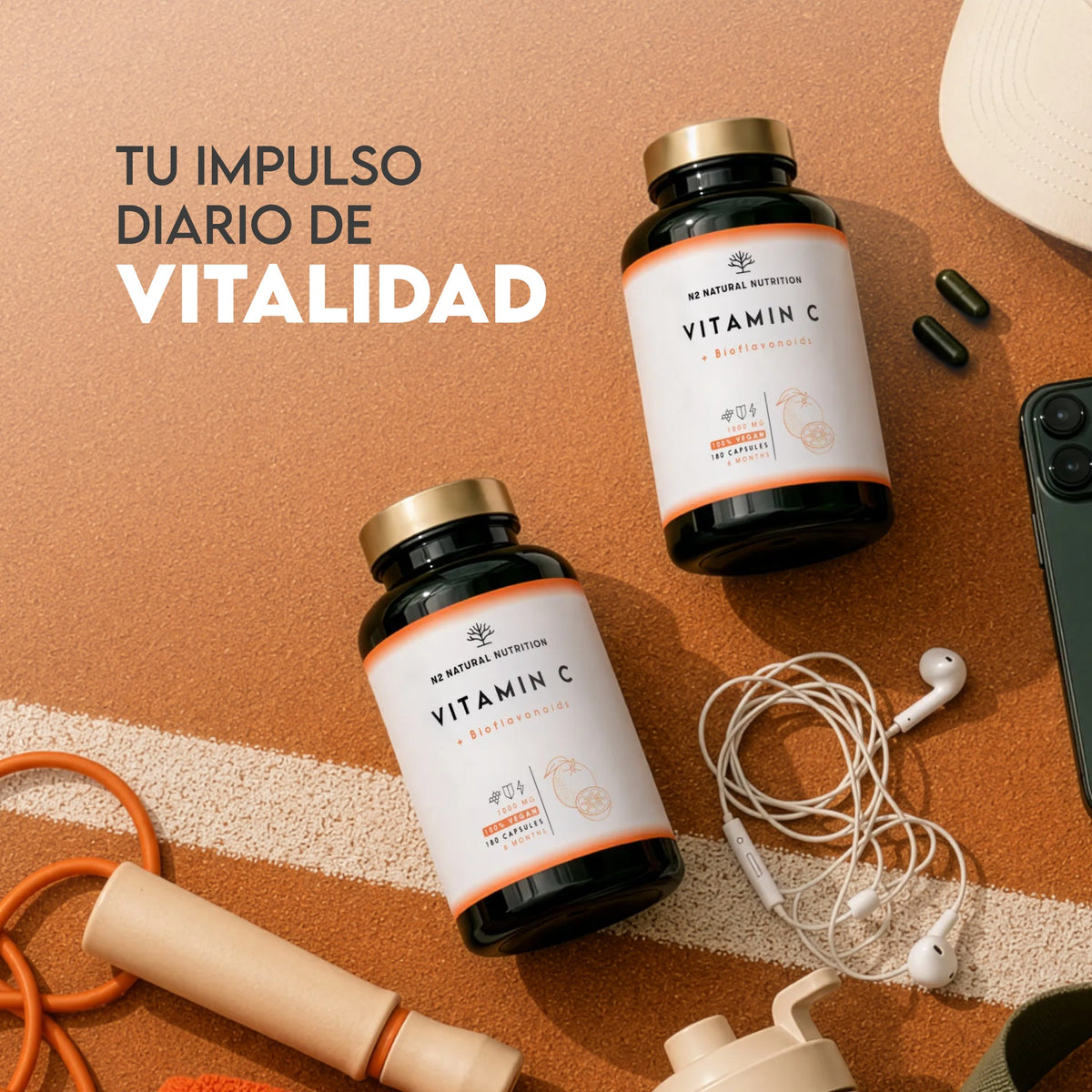 Vitamina C + Bioflavonoides 180 días Inmunidad N2 Natural Nutrition 180 cápsulas