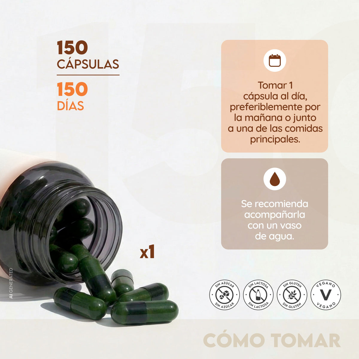 Vitamina D3 + K2 + Bambú 150 días Huesos N2 Natural Nutrition 150 cápsulas