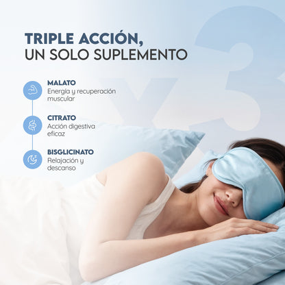 Triple Magnesio Citrato + Malato + Bisglicinato 90 días Relajación N2 Natural Nutrition 180 comprimidos