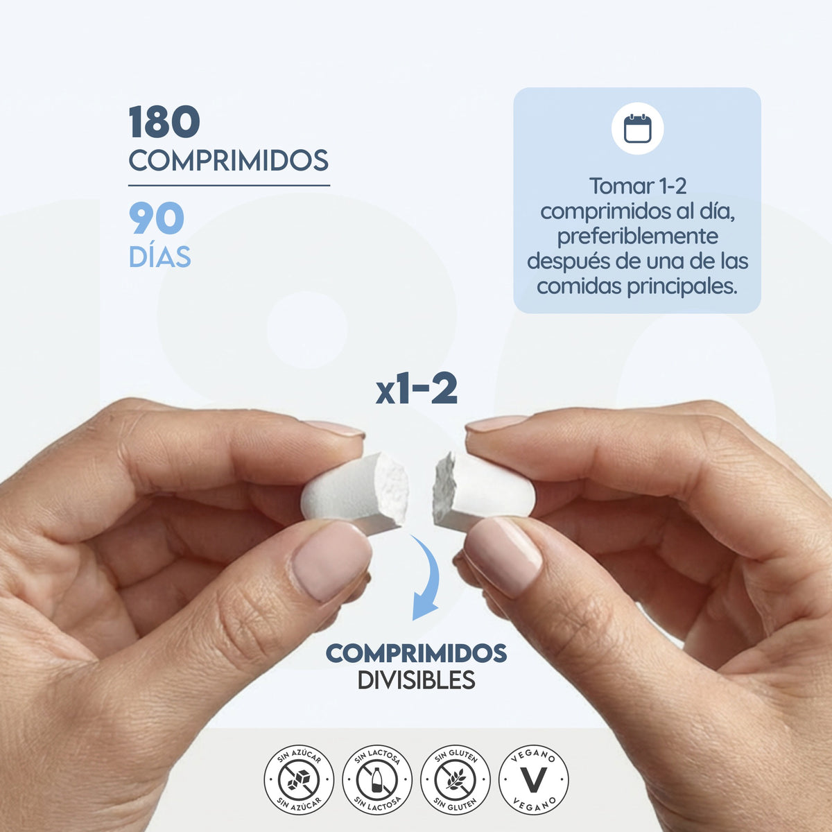 Triple Magnesio Citrato + Malato + Bisglicinato 90 días Relajación N2 Natural Nutrition 180 comprimidos
