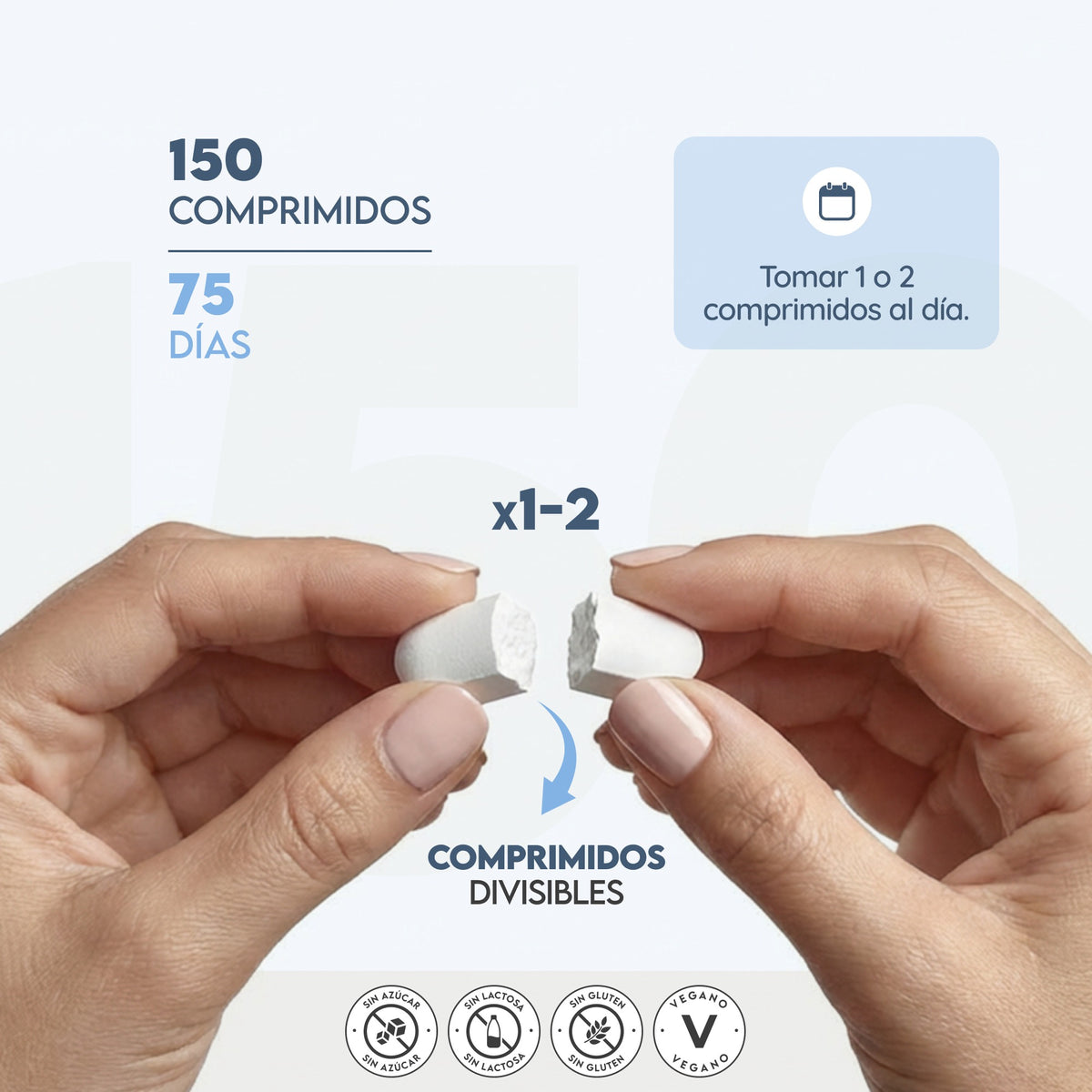 Magnesio Bisglicinato + Vit. D3 + B6 75 días Relajación N2 Natural Nutrition 150 comprimidos