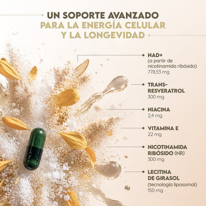 NAD+ Liposomal Antienvejecimiento 30 días Vitalidad N2 Natural Nutrition 60 cápsulas