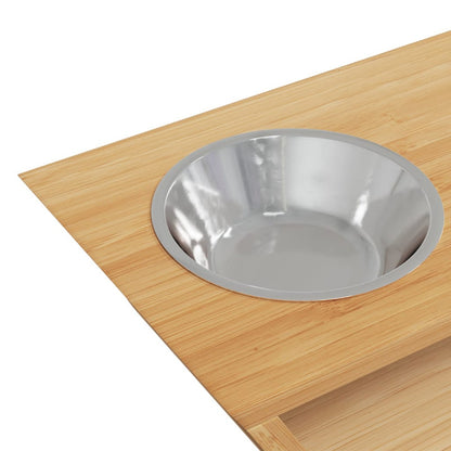 Vidaxl Comederos Altos Para Perros Bambú 35,5x18x10,5 Cm_5