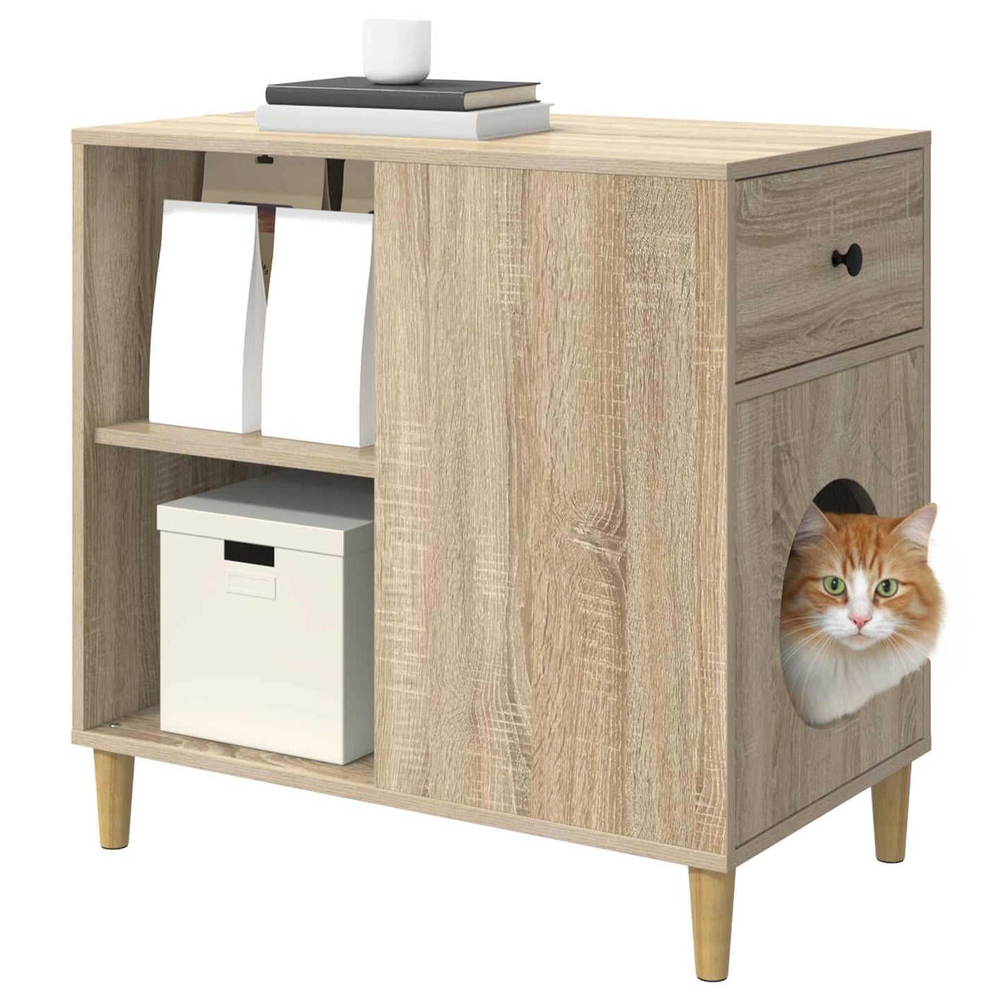Casa Para Gatos Sonoma 72 X 42.5 X 70 Cm Madera De Ingeniería_2