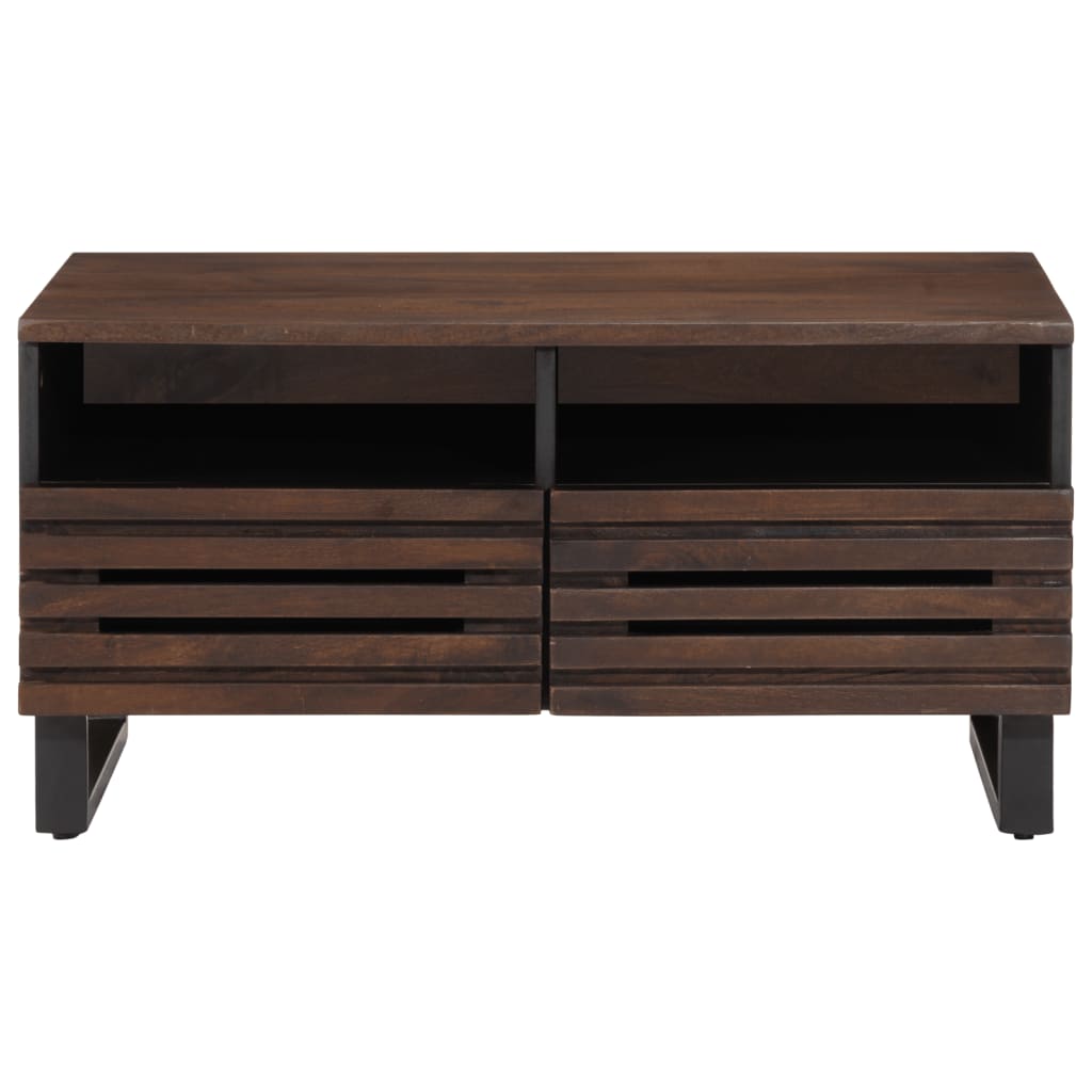 Mesa De Centro Madera Maciza Mango Marrón 80x55x40 Cm_0