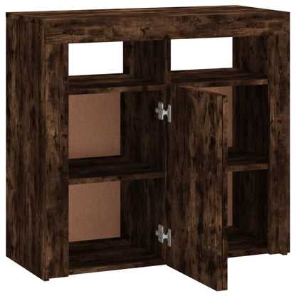 Aparador Con Luces Led Roble Ahumado 80x35x75 Cm / Vetonek_3