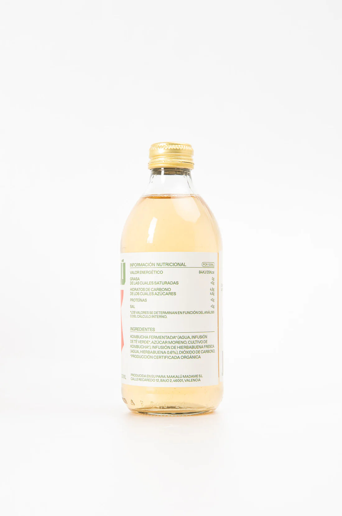 Kombucha vegana Makalú Pack 12 unidades de Vidrio 250ml Sabor Hierbabuena_2