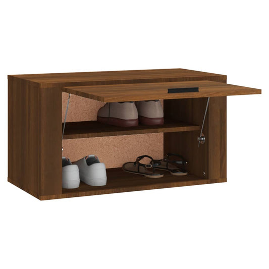 Mueble Zapatero Pared Madera Pino Marrón Roble 70x35x38 Cm / Vetonek_0