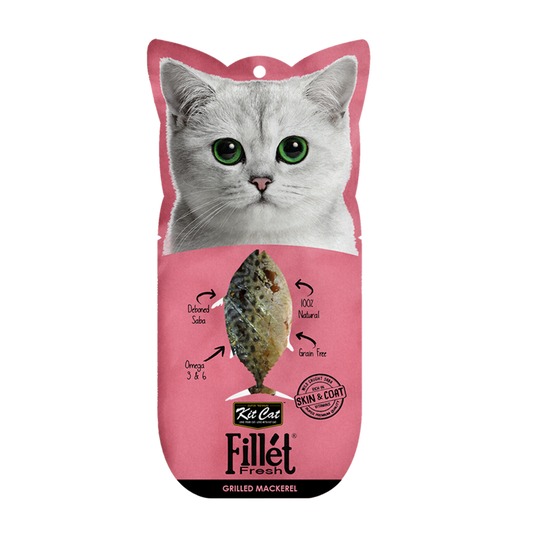 Kit Cat FilletFresh - Caballa a la parrilla 30 g Snack natural para gatos