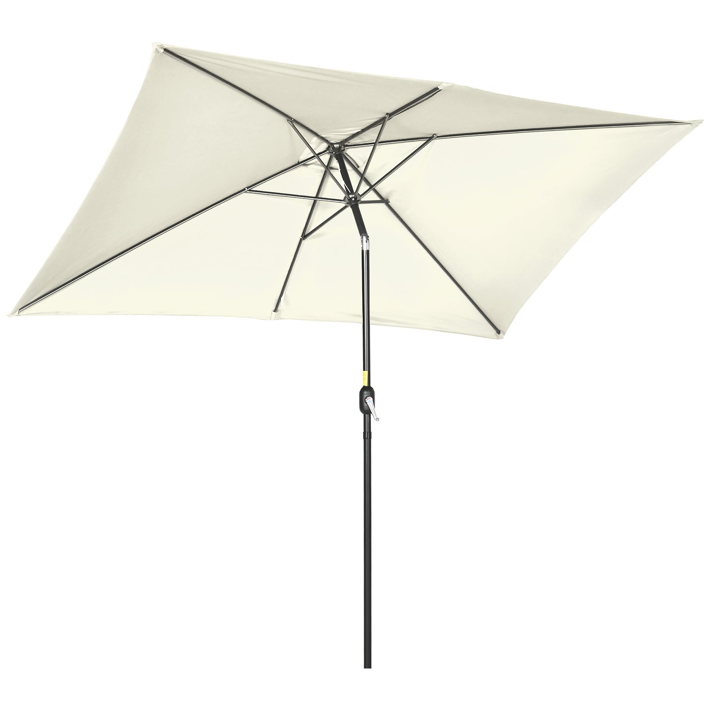 Outsunny Sombrilla De Terraza Exterior 200x300 Cm Con Ángulo Ajustable Crema_0
