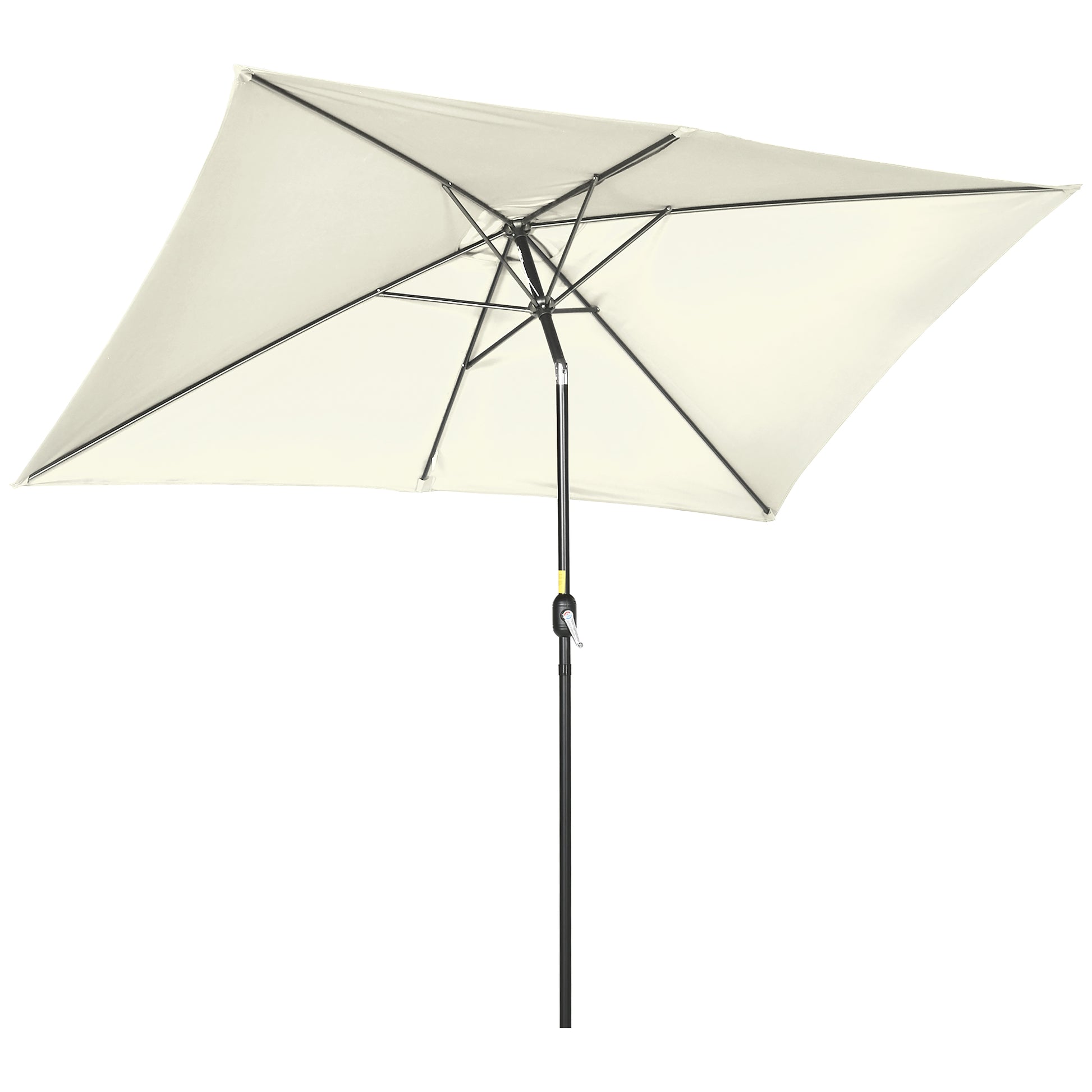 Outsunny Sombrilla De Terraza Exterior 200x300 Cm Con Ángulo Ajustable Crema_0