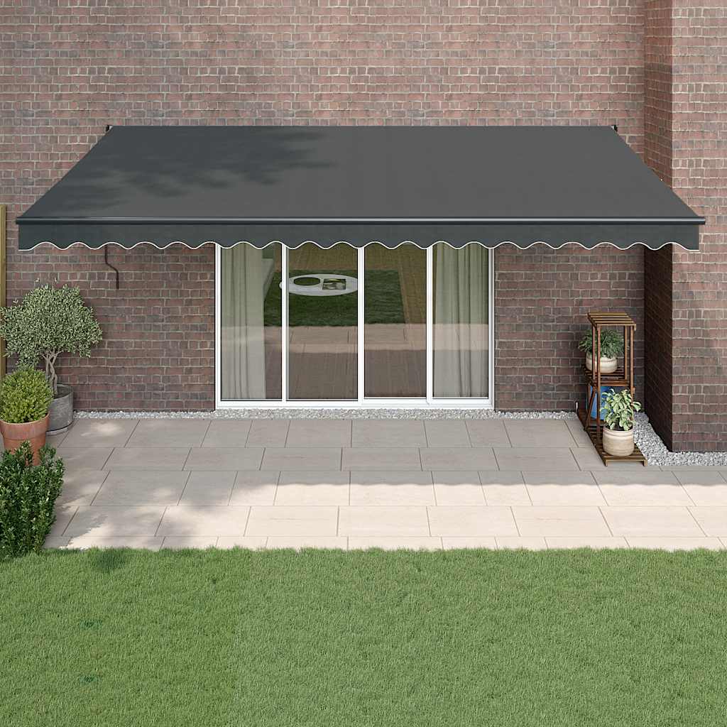 Toldo Retráctil Aluminio Y Tela Gris Antracita 5x3 M_1